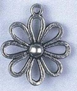 Pendant - Flower Hollow Petals Antique Silver Lead Free