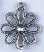 Pendant - Flower Hollow Petals Antique Silver Lead Free