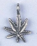Pendant Leaf Antique Silver Lead Free
