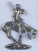 Pendant - Native On Horse With Spear Antique Silver Lead Free / Nickel Free