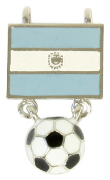 Pendant - Flag With Halfdome Soccer W/ 2 Loops 34mm Argentina