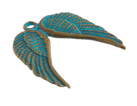Metal Pendant - Wing 19x21mm Patina Finish
