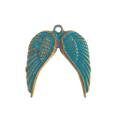 Metal Pendant - Wing 19x21mm Patina Finish - Cosplay Supplies Inc