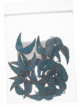 Metal Pendant - Wing 19x21mm Patina Finish