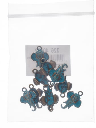 Metal Charm - Elephant Head 15x22mm Patina Finish