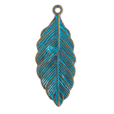 Metal Charm - Leaf 12x32mm Patina Finish - Cosplay Supplies Inc