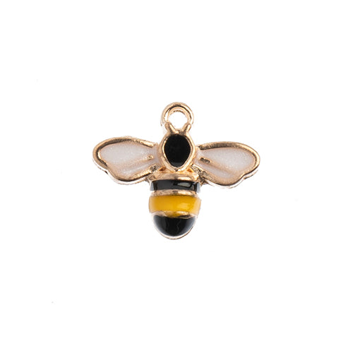 Sweet & Petite Charms 12x15mm Bumble Bee Yellow/Black 8pcs