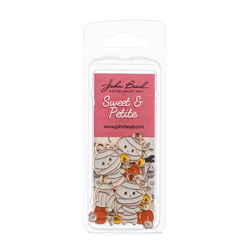 Sweet & Petite Halloween Charms 25x18mm Mummy w/Pumpkin 6pcs