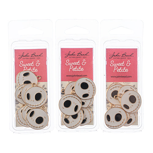 Sweet & Petite Halloween Charms 21x20mm Ghost Happy Face 8pcs