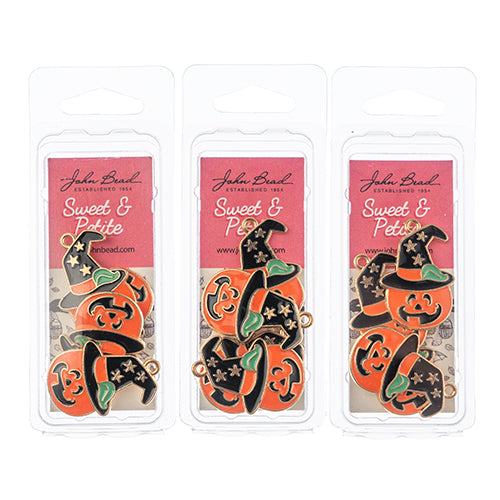 Sweet & Petite Halloween Charms 30x25.5mm Pumpkin Witch 4pcs