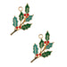 Sweet & Petite Holiday Charms 19x34mm Holly Sprig 2pcs