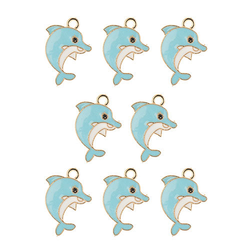 Sweet & Petite Charms 21x16mm Dolphin 8pcs