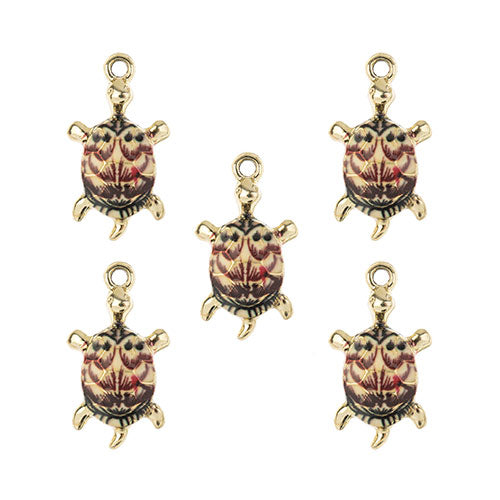 Sweet & Petite Charms 24x14mm Turtle 5pcs