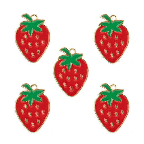 Sweet & Petite Charms 27x20mm Strawberry 5pcs