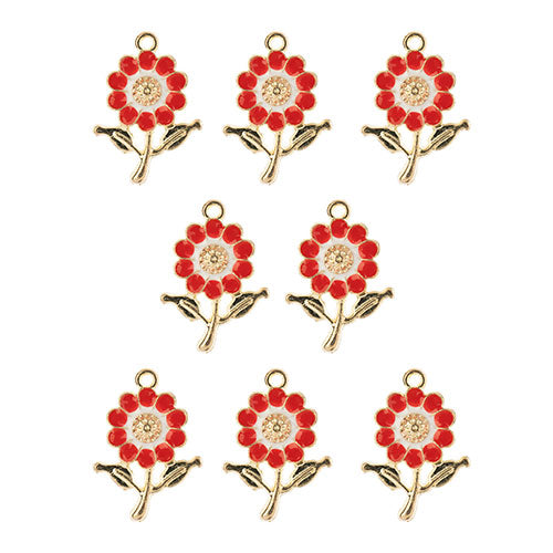 Sweet & Petite Charms 27x19.5mm Daisy 8pcs