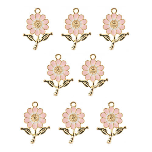 Sweet & Petite Charms 27x19.5mm Daisy 8pcs