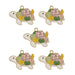 Sweet & Petite Charms 29x21mm Turtle w/Flowers 5pcs