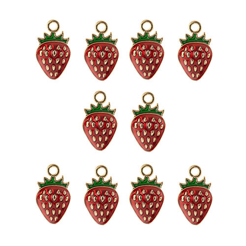 Sweet & Petite Charms 17x10mm Strawberry 10pcs