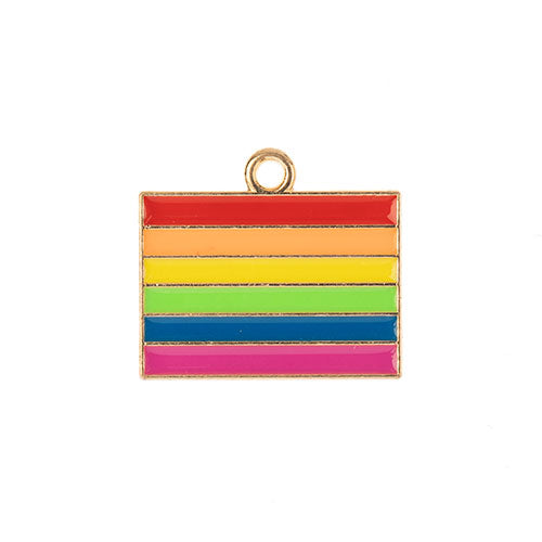 Sweet & Petite Charms 17.5x20mm Rainbow Flag 6pcs