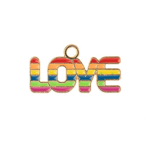 Sweet & Petite Charms 12x22mm Rainbow Love 8pcs