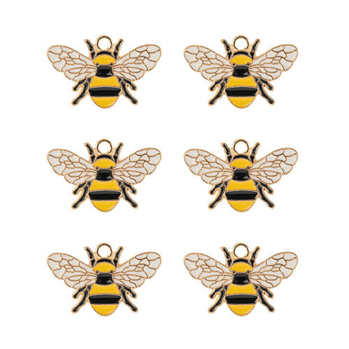 Sweet & Petite Charms 17x26mm Bee 6pcs