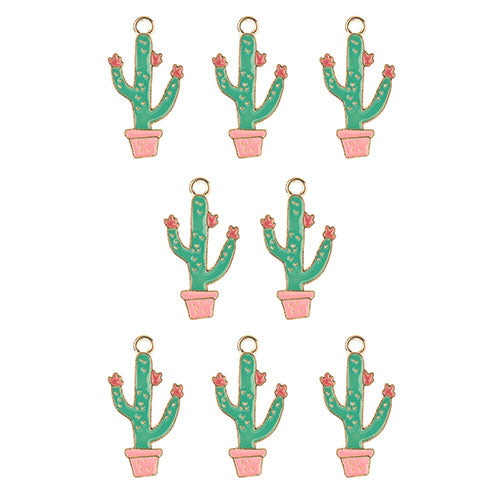 Sweet & Petite Charms 29x16mm Potted Cactus 8pcs