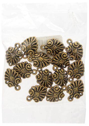 Pendant Metalized Fancy Fan Shape 15x18mm 