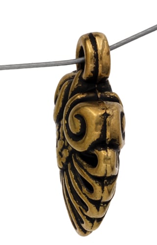 Pendant Metalized Fancy Fan Shape 15x18mm 