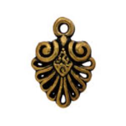 Pendant Metalized Fancy Fan Shape 15x18mm - Cosplay Supplies Inc