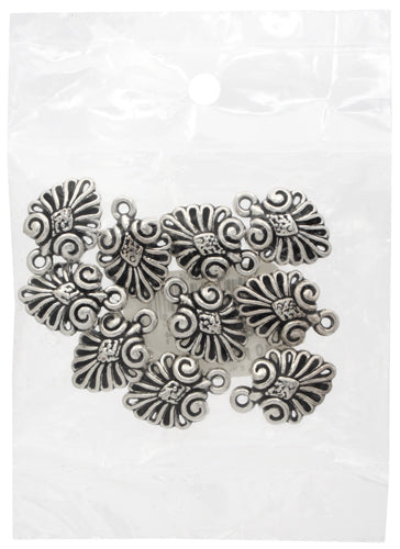 Pendant Metalized Fancy Fan Shape 15x18mm 