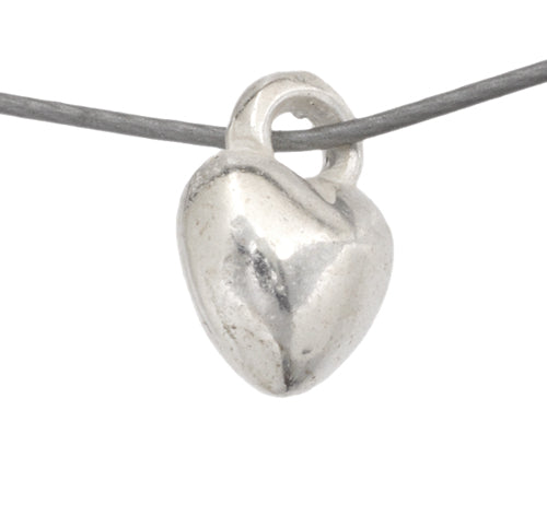 Metalized Pendant w/ Stainless Steel Coating 6mm Heart Silver