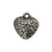 Metalized Pendant w/ Stainless Steel Coating 14mm Heart Antique Silver - Cosplay Supplies Inc