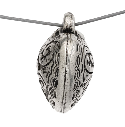 Metalized Pendant w/ Stainless Steel Coating 14mm Heart Antique Silver