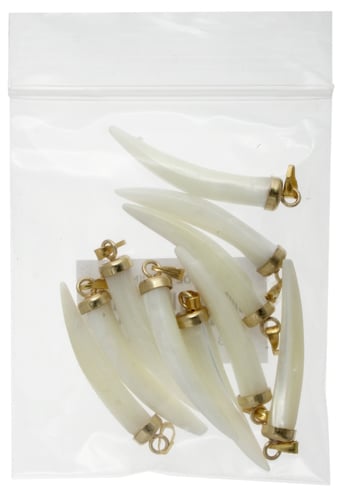 Mother Of Pearl Horn 7x35mm Large Pendant Gold