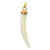 Mother Of Pearl Horn 7x35mm Large Pendant Gold