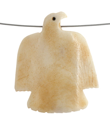 Bone Eagle Antique White Worked On Bone