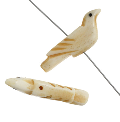 Bone Bird Antique White Worked On Bone