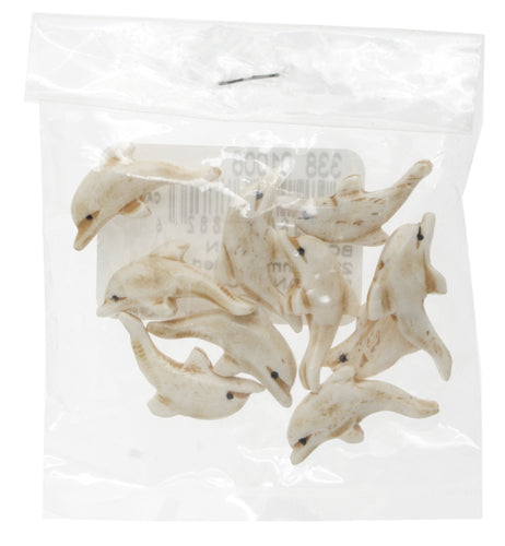 Bone Dolphin 22x12mm Worked On Bone Antique White