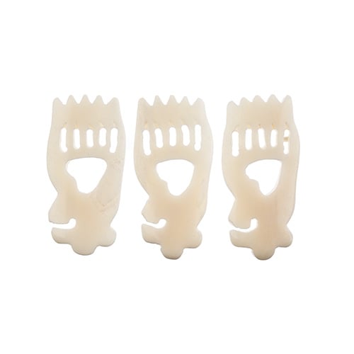 Bone Bear Pendant Hand-Made 3pcs 56x30mm White Work On Bone