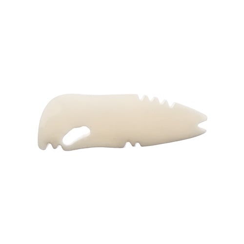 Bone Running Fox Pendant Hand-Made 3pcs 55x22mm White-Alabaster Work On Bone
