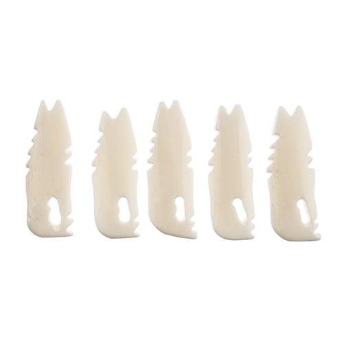 Bone Resting Fox Pendant Hand-Made 5pcs White-Alabaster Work On Bone