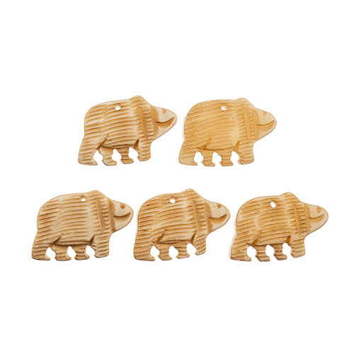 Bone Walking Bear Pendant 5pcs 1.25in Work On Bone