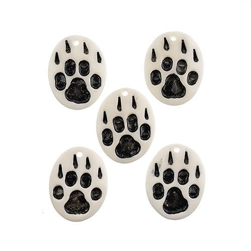 Bone Wolf Paw Pendant 5pcs 1.25in Work On Bone