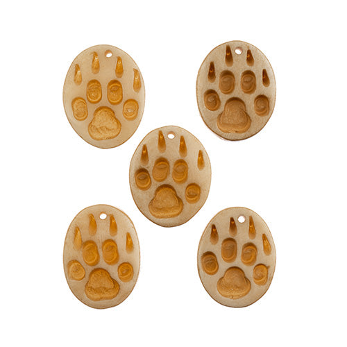 Bone Wolf Paw Pendant 5pcs 1.25in Work On Bone