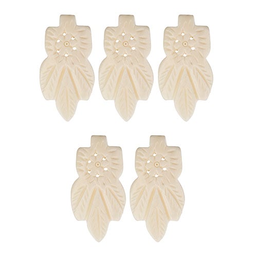 Bone Dream Catcher Pendant 5pcs 56x30mm White Work On Bone