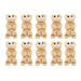 Bone Teddy Pendant 10pcs 13x26mm White/Brown Work On Bone