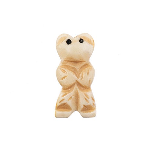 Bone Teddy Pendant 10pcs 13x26mm White/Brown Work On Bone