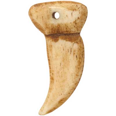 Bone Tusk Antiqued 1.5" Worked On Bone - Cosplay Supplies Inc