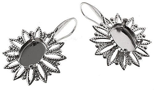 Filigree Earring Setting 25mm Flower