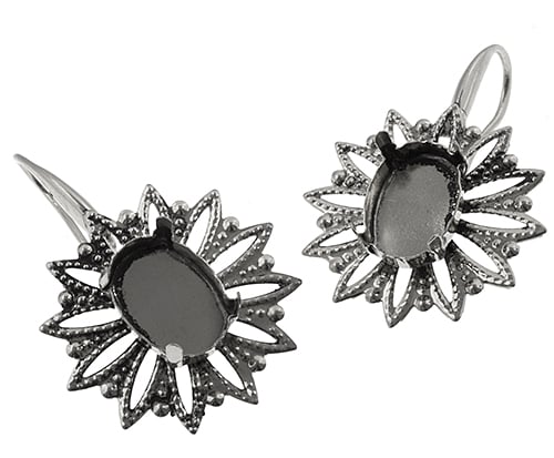 Filigree Earring Setting 25mm Flower
